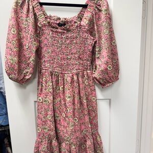 Jessica Simpson Floral Pink Smocked Dress